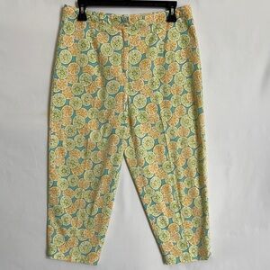 VTG Talbots Women Sz 20 Citrus Fruit Capri Pants Cotton Spandex